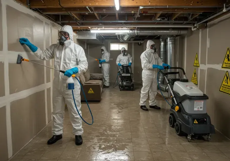 Basement Moisture Removal and Structural Drying process in Hattiesburg, MS